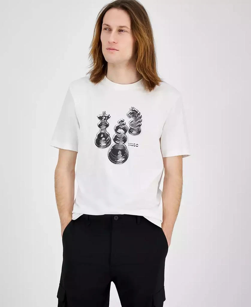 Hugo Boss Men's Short Sleeve Crewneck Chess Graphic T-Shirt 1
