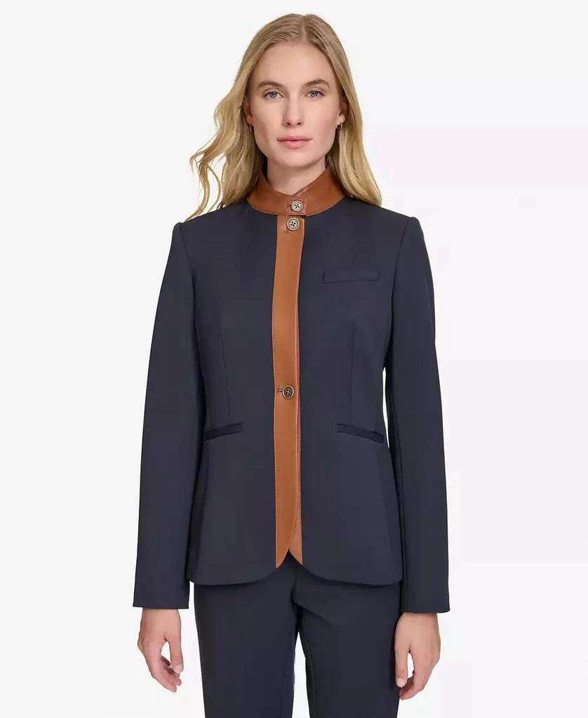 Tommy Hilfiger Women's Contrast Stand-Collar Blazer 4