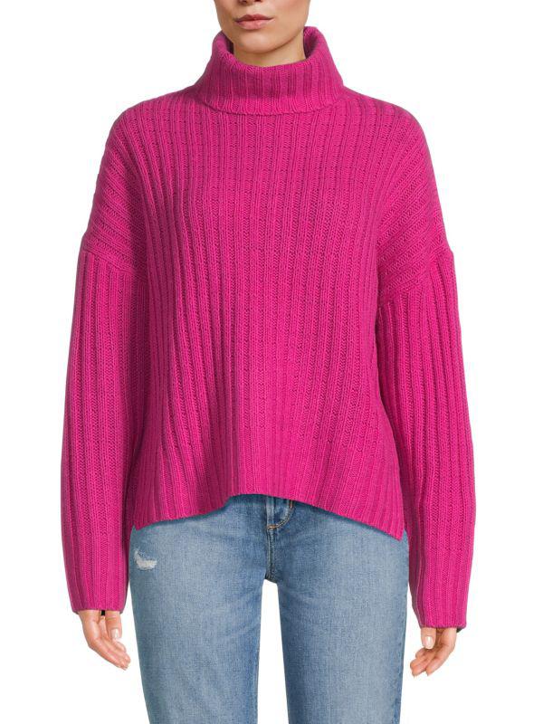 360 Cashmere Angelica Drop Shoulder Wool & Cashmere Turtleneck Sweater