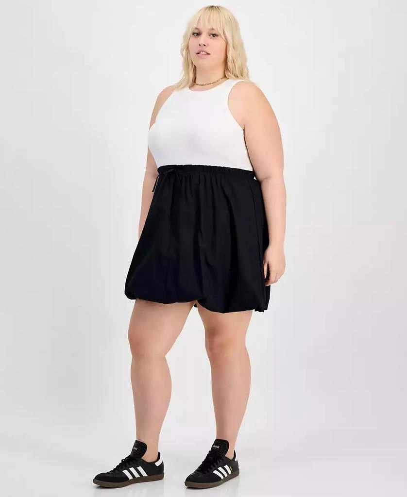 Derek Heart Trendy Plus Size Colorblocked Bubble-Hem Dress 3