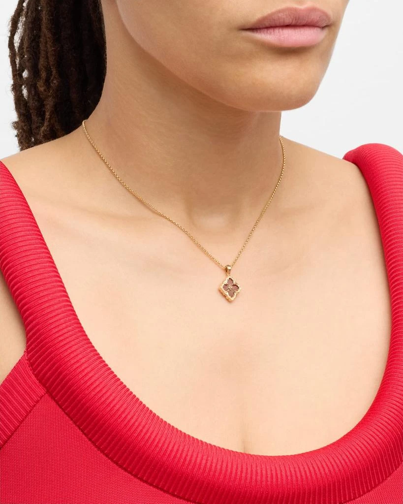 Buccellati Opera Tulle 18K Yellow Gold Red Enamel Pendant, Small 2
