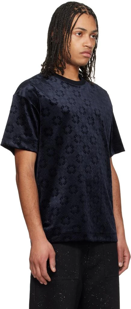 Givenchy Navy Monogram 72 Velvet T-shirt 2