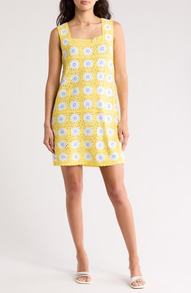 Cotton Emporium Patch Floral Sleeveless Crochet Dress