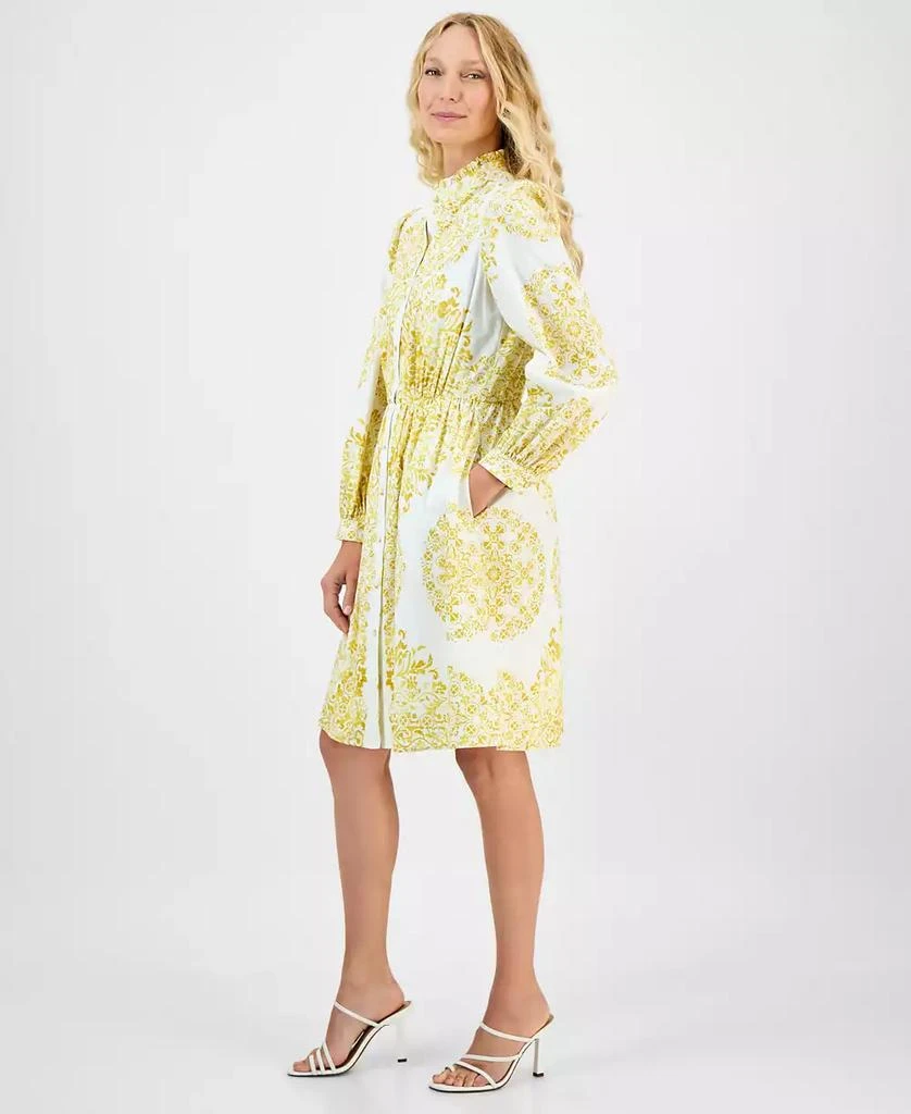 julia jordan Women
s Printed Long-Sleeve Cotton Shirtdress 2