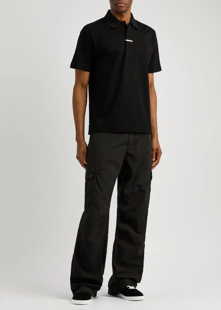 Givenchy Bar-embellished piqué cotton polo shirt  4