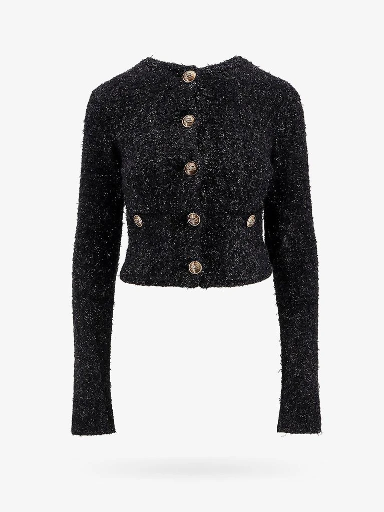 Balenciaga Cotton tweed knitted cropped cardigan 1