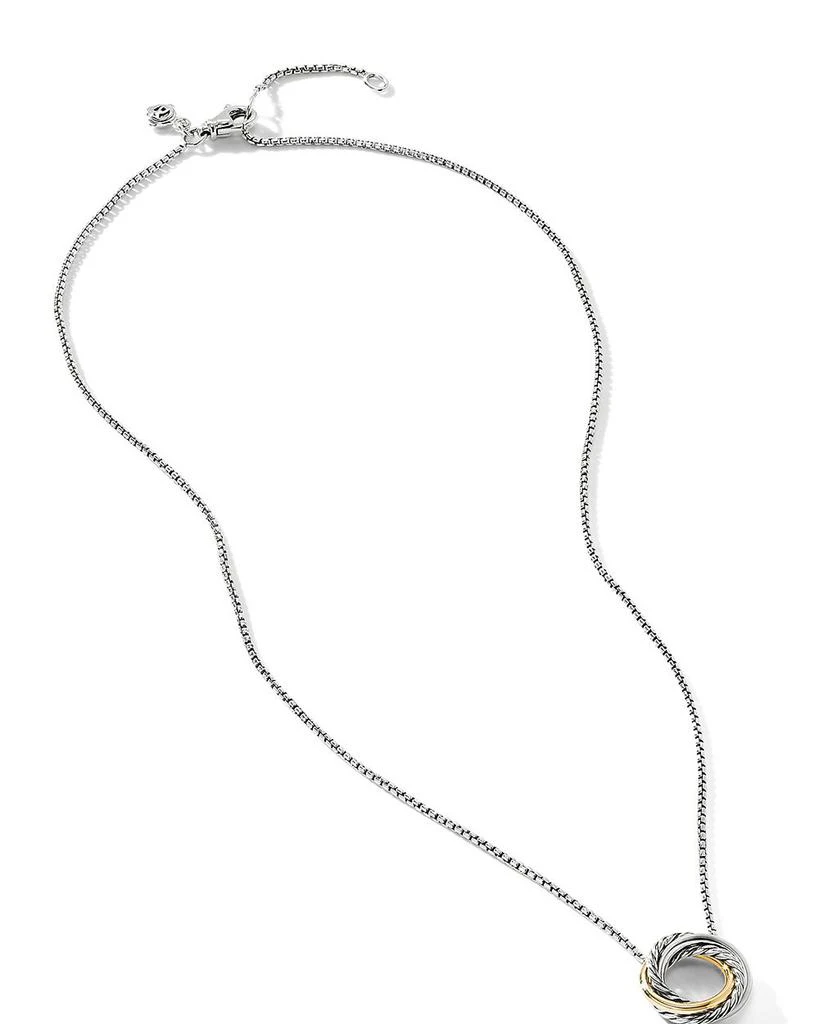 David Yurman Sterling Silver 
18K Yellow Gold Crossover Mini Pendant Necklace, 17" 3