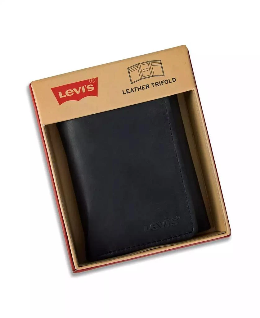 Levi's Men's RFID Genuine Leather Trifold Wallet with Hidden Zipper Pocket 6