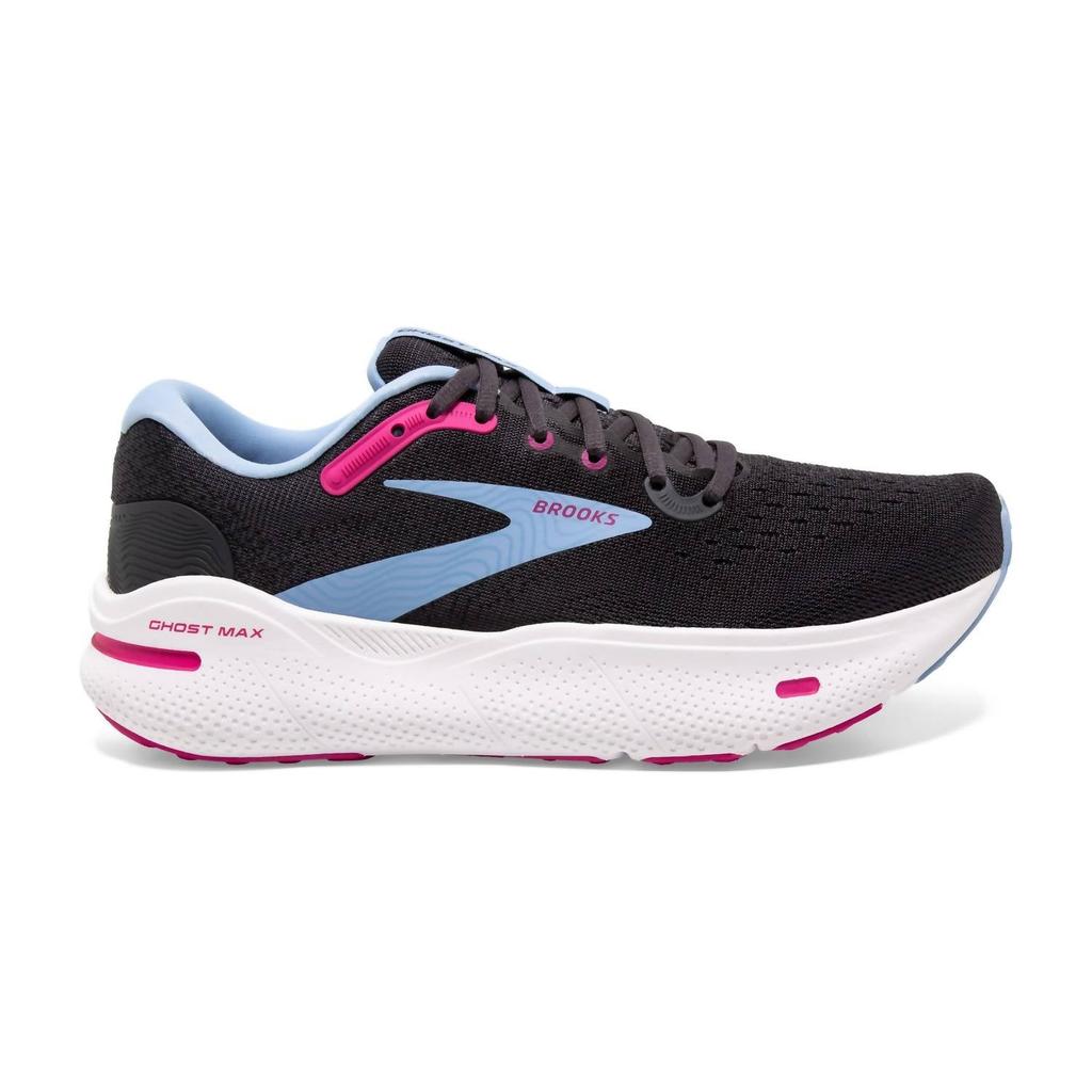 Brooks Women's Ghost Max Running Shoes In Charcoal/ Blue/ Pink