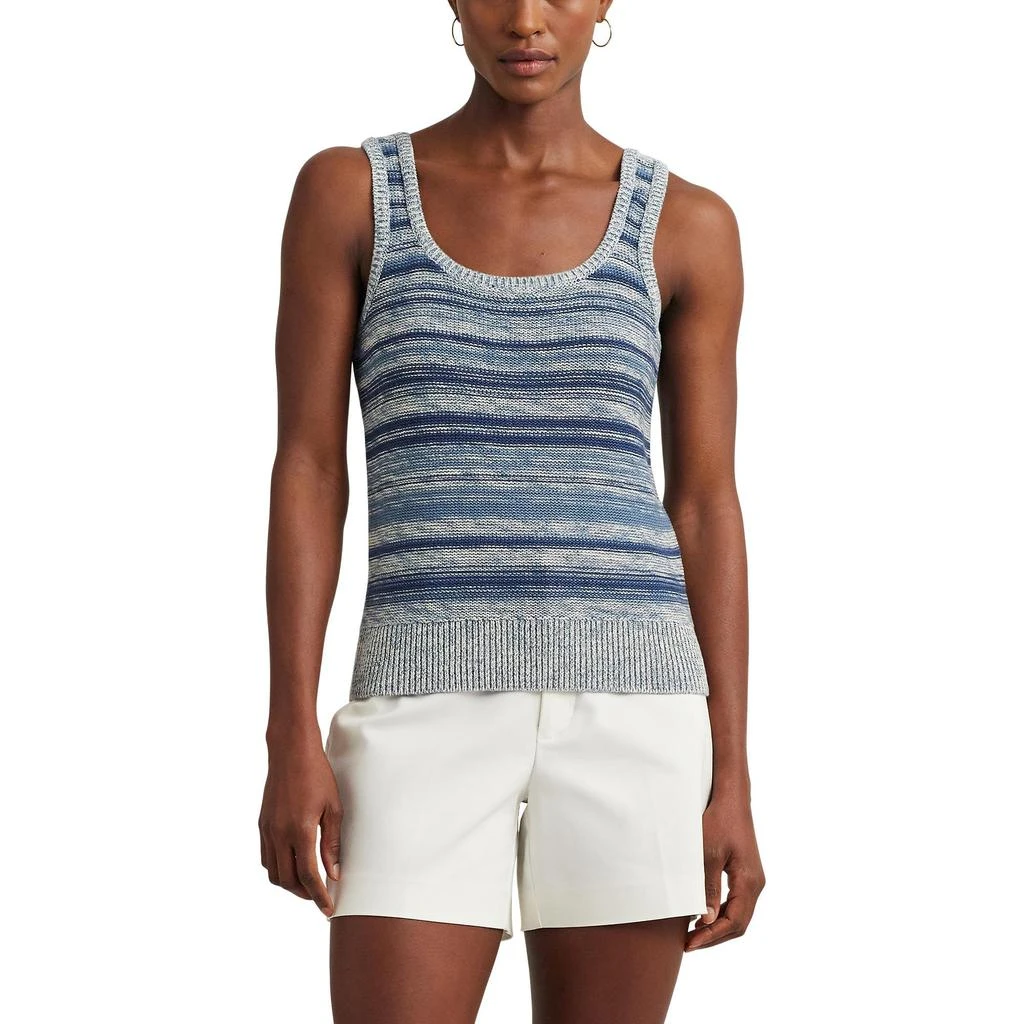 Ralph Lauren Striped Linen-Cotton Sweater Tank Top 1