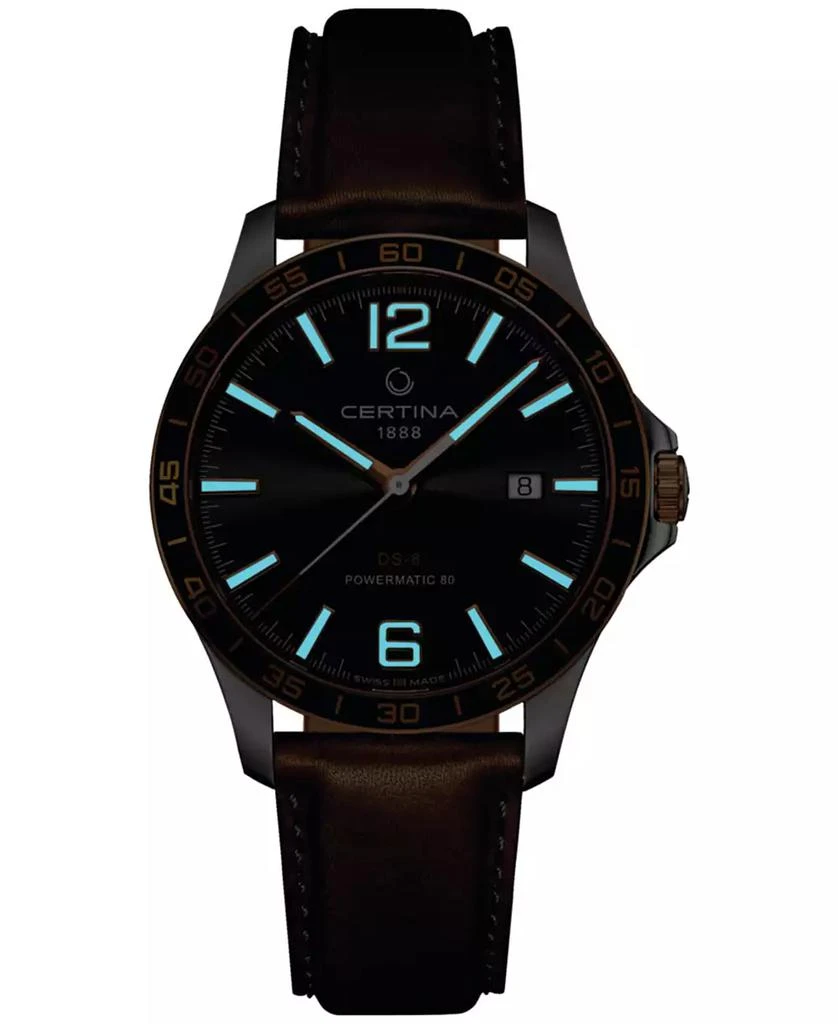Certina Men's Swiss Automatic DS-8 Brown Leather Strap Watch 41mm 5