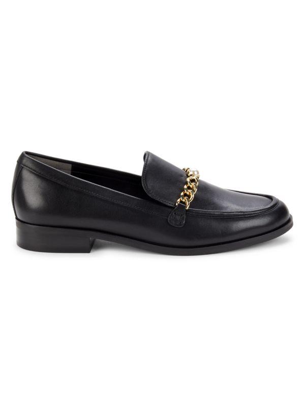 Stuart Weitzman Owen Chain Leather Loafers