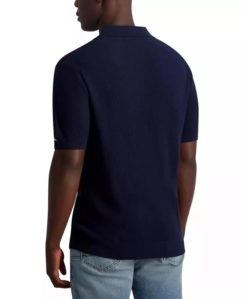 Karl Lagerfeld Paris Men's Johnny Collar Texture Sweater Polo Shirt 2