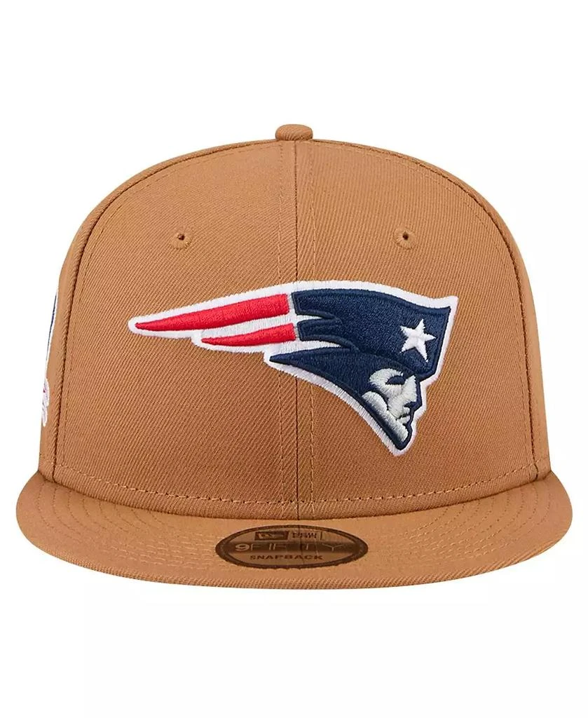 New Era Men's Tan New England Patriots Color Pack 9FIFTY Snapback Hat with Side Patch 4