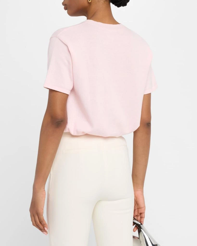 Sergio Hudson Short-Sleeve Cashmere Crewneck Sweater 3