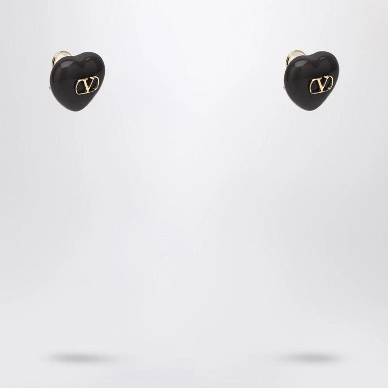Valentino Royal Black Heart Earrings 2