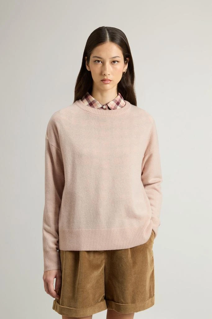 Woolrich Crewneck Sweater in Virgin Wool and Cashmere Blend - Women - Black 1