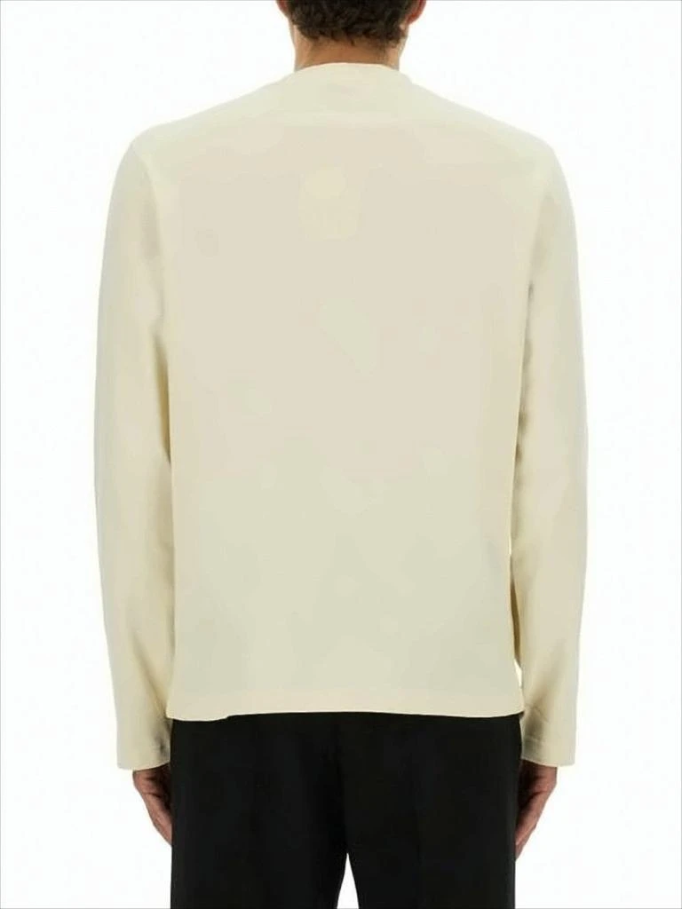 Jacquemus Long-Sleeve Off-White Cotton T-Shirt with Subtle Logo Patch 2