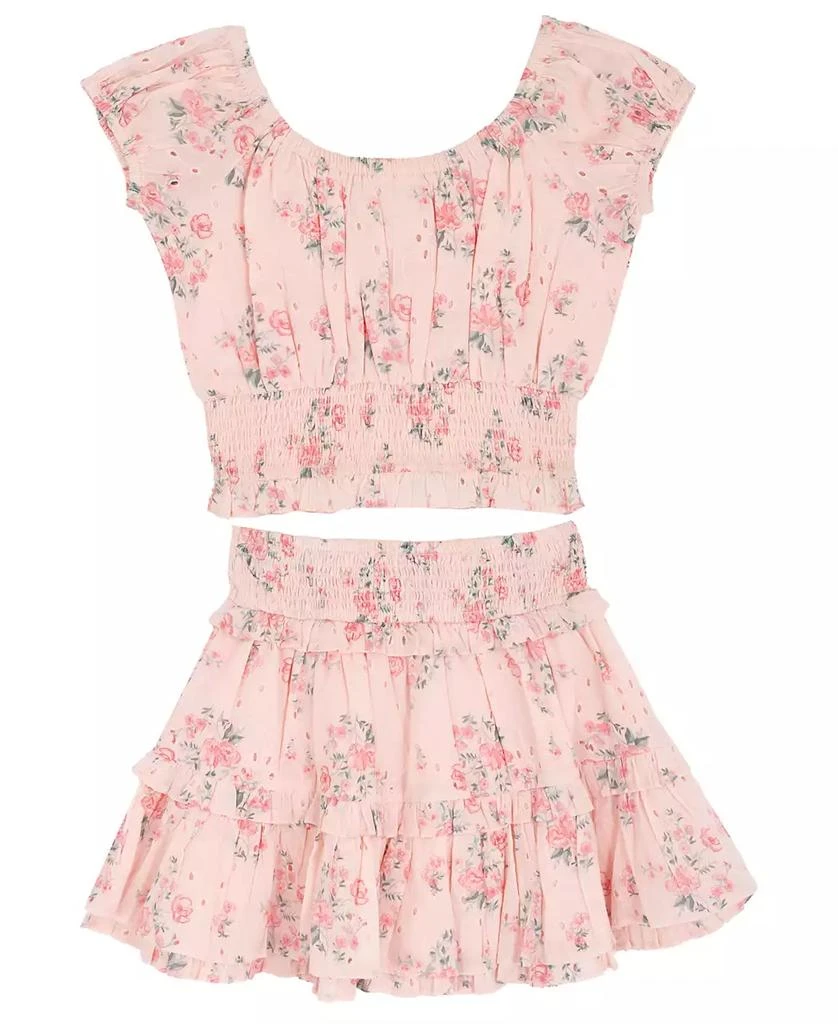 Rare Editions Girls
 7-16 Floral Print Top and Skort, 2-Piece Set 5