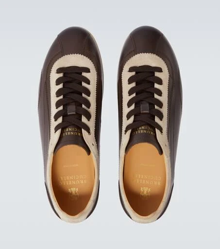 Brunello Cucinelli Suede-trimmed leather sneakers 4
