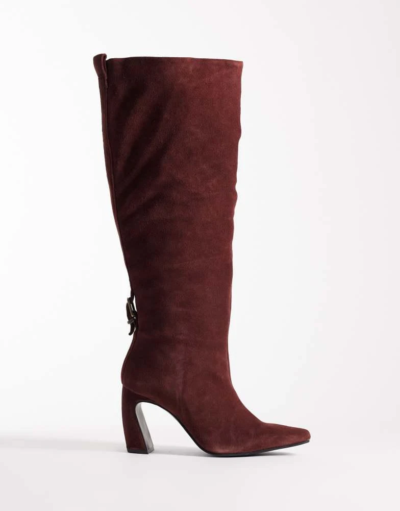 Free People Free People date night knee high suede boot in port
