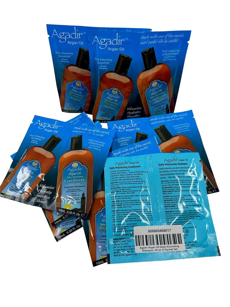 Agadir Argan Oil Volumizing Shampoo & Conditioner .33 OZ 10 Sachet Set 3