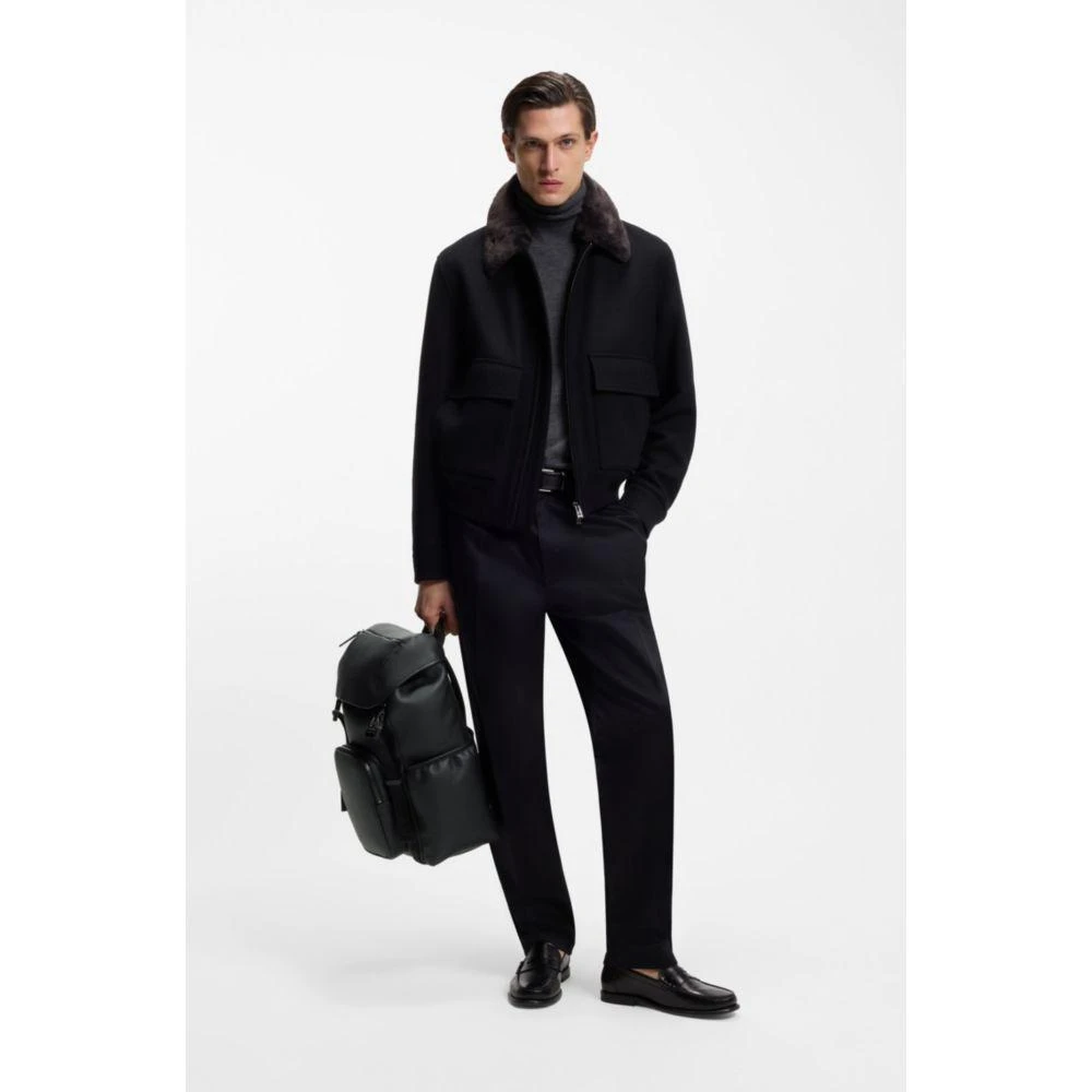 Hugo Boss Italian-leather backpack with Double B monogram 2