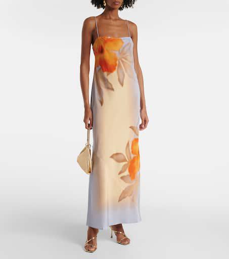 SIR. Serene printed silk slip dress