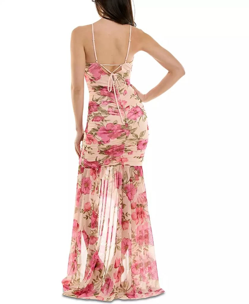 KATIA RAE Juniors' Printed Ruched High-Low Ruffled Gown, Created for Macy's 2