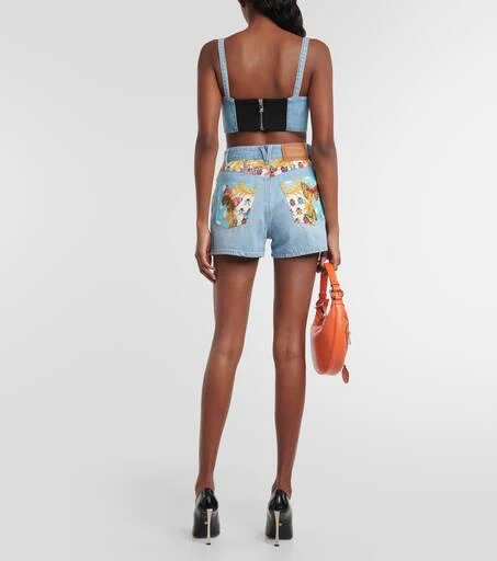 Versace Printed denim shorts 3