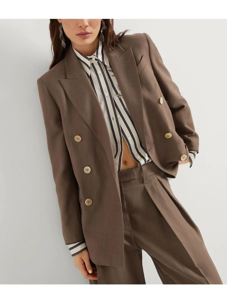 Brunello Cucinelli LINEN BLEND DOUBLE-BREASTED JACKET 3