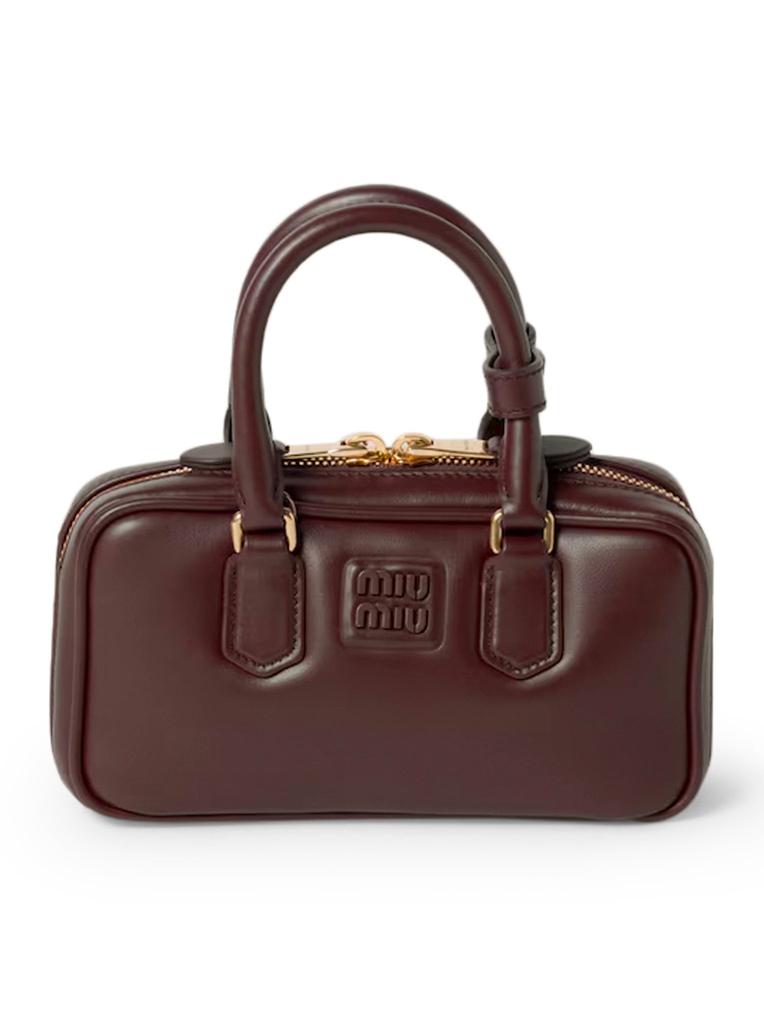 Shop Miu Miu Logo-Plaque Zipped Shoulder Bag on Sale at