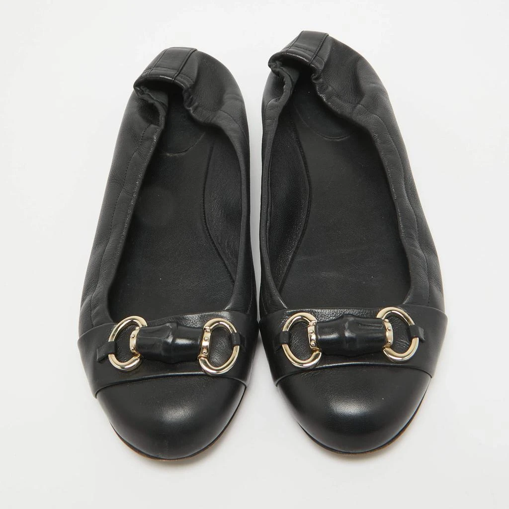 Gucci Gucci Black Leather Horsebit Ballet Flats Size 37 3