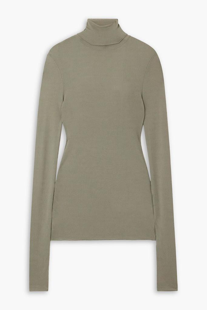 AMI Ribbed jersey turtleneck top