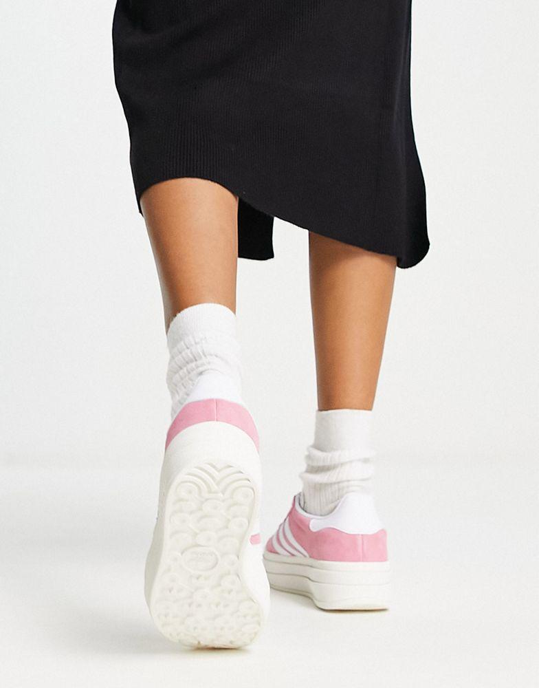 adidas Originals adidas Originals Gazelle Bold platform trainers in pink and white