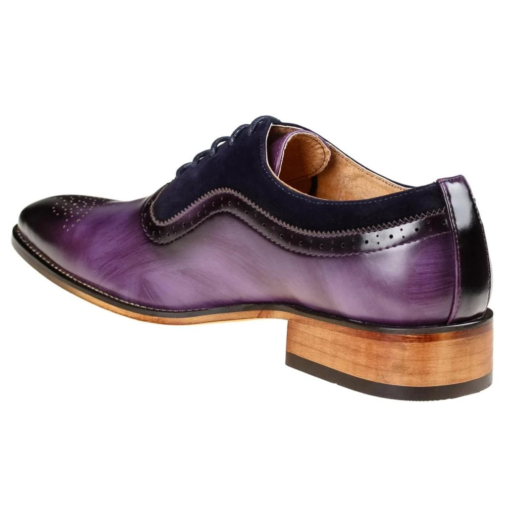 Gino Vitale Men's Lace Up Medallion Toe Dress Shoes 2