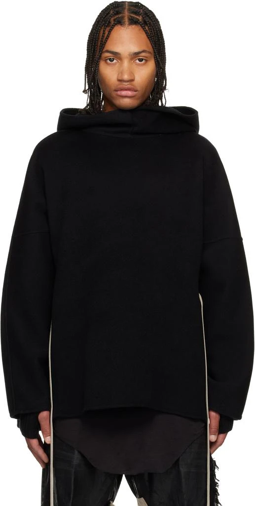 Rick Owens Black Concordians Cashmere Tunic Hoodie 1