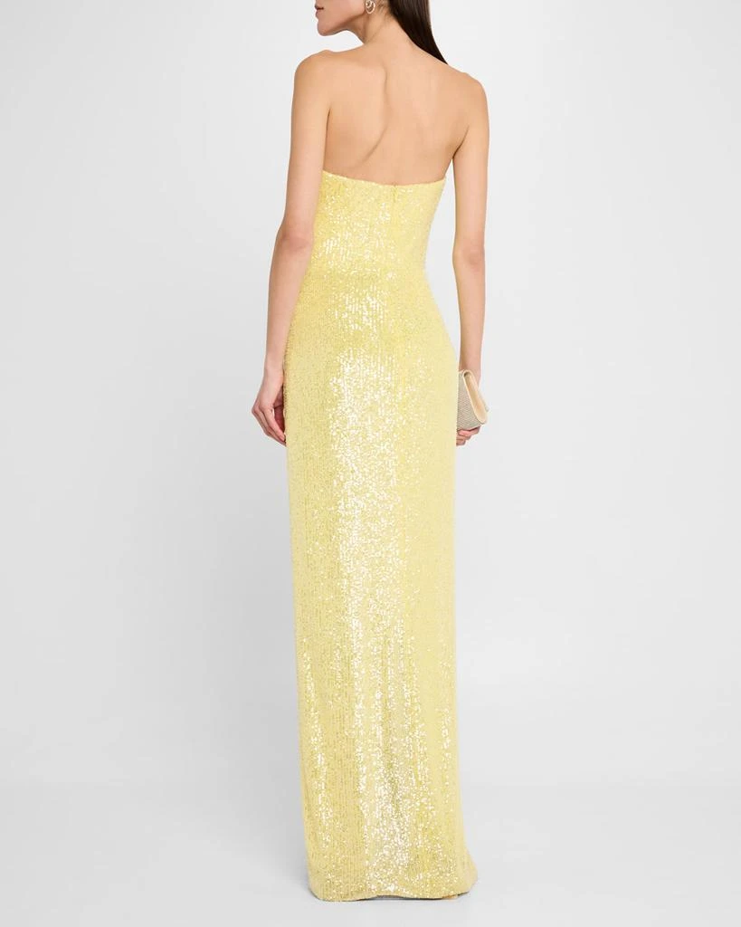 Pamella Roland Sequined Long Strapless Stretch Gown 3