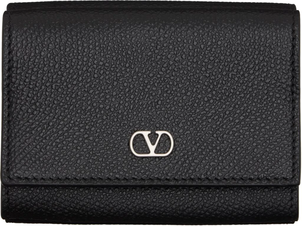 Valentino Black Trifold VLogo Signature Wallet 1