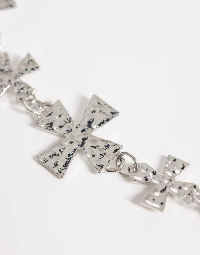My Accessories My Accessories curve chain belt with crosses in silver 3