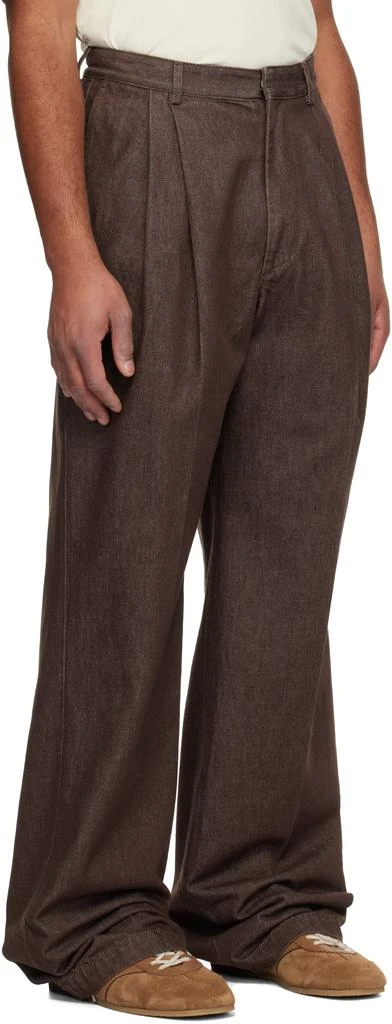 Dries Van Noten Brown Pleated Jeans 2