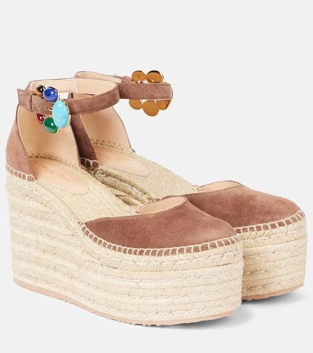 Gianvito Rossi Shanti 100 suede espadrille wedges 1