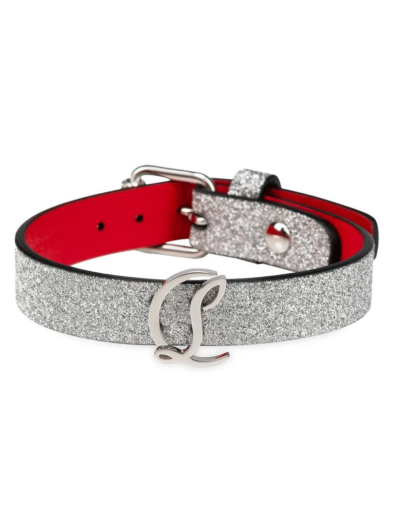 Christian Louboutin CL Logo Glitter Leather Bracelet