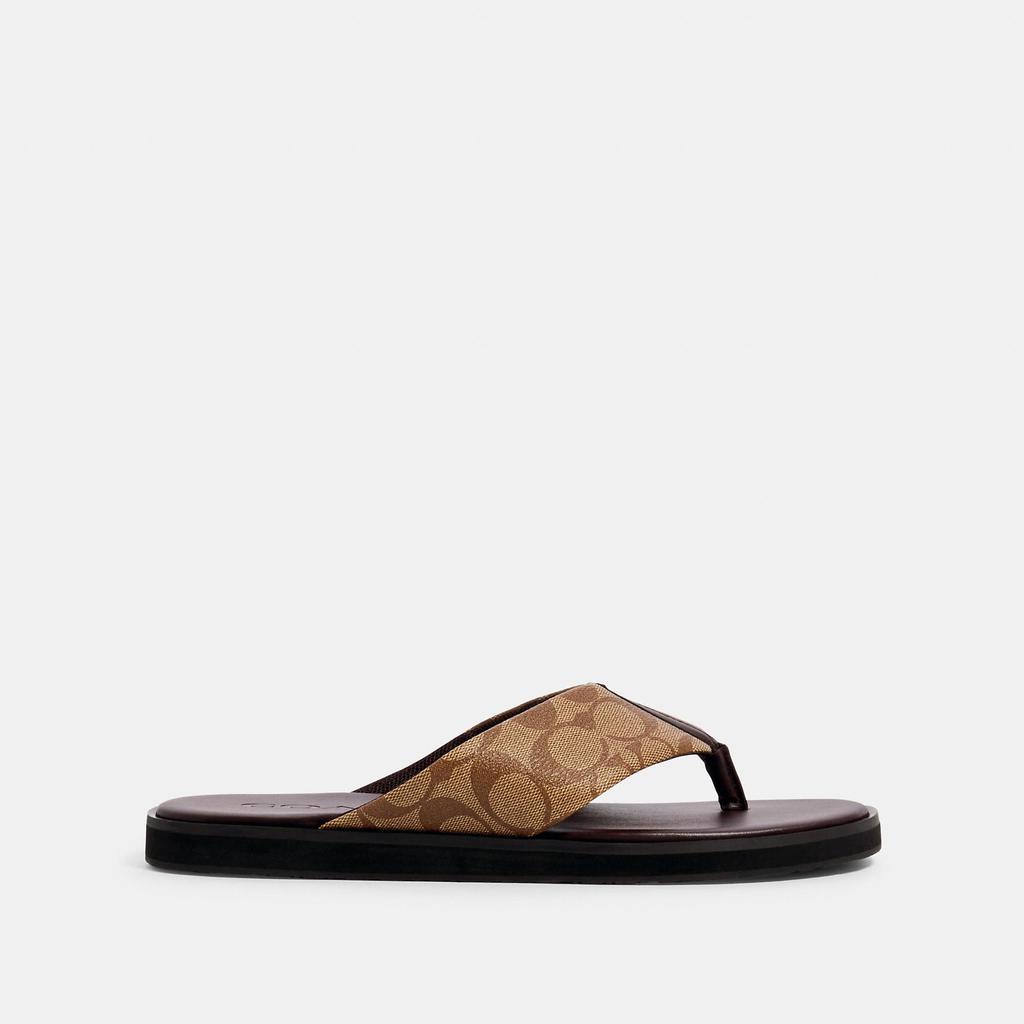 Coach Flip Flop In Signature Canvas