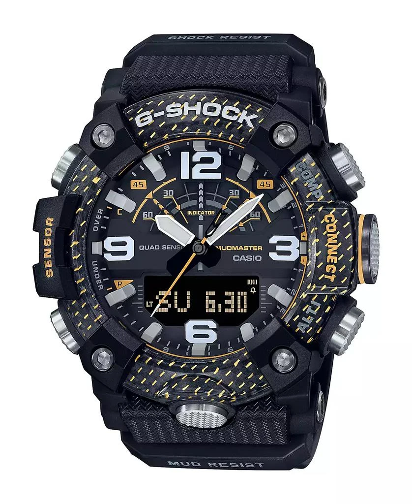G-Shock Men's Master of G Black and Yellow Resin Digital Watch 51.3mm, GGB100Y-1A 1