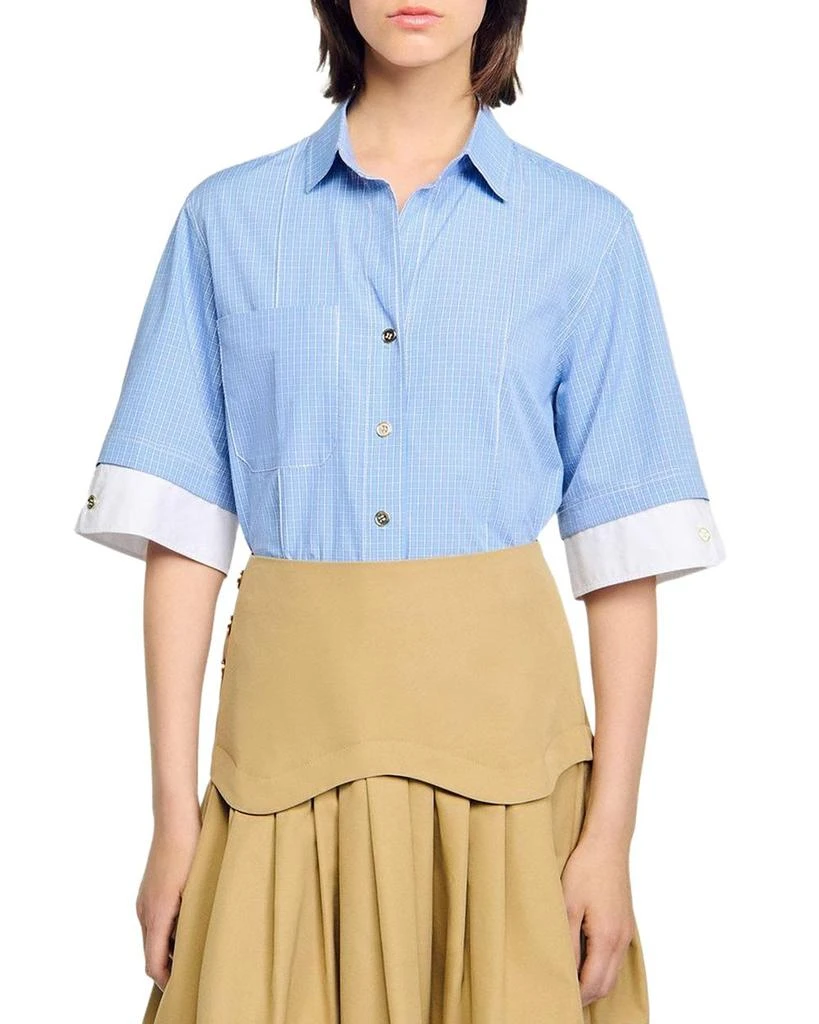 Sandro Cropped Check Shirt 1