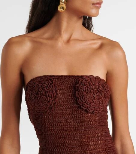 ANNA KOSTUROVA Floral crochet cotton bustier dress 4