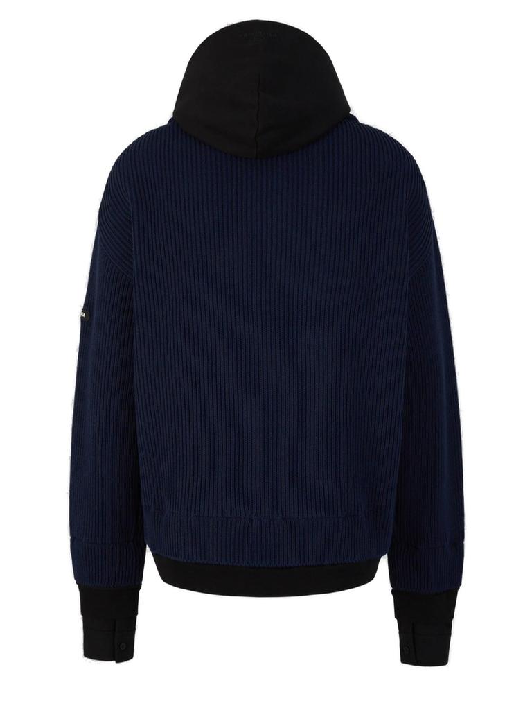 Balenciaga Layered Zip-Up Knitted Hoodie – On Sale Now with Up to