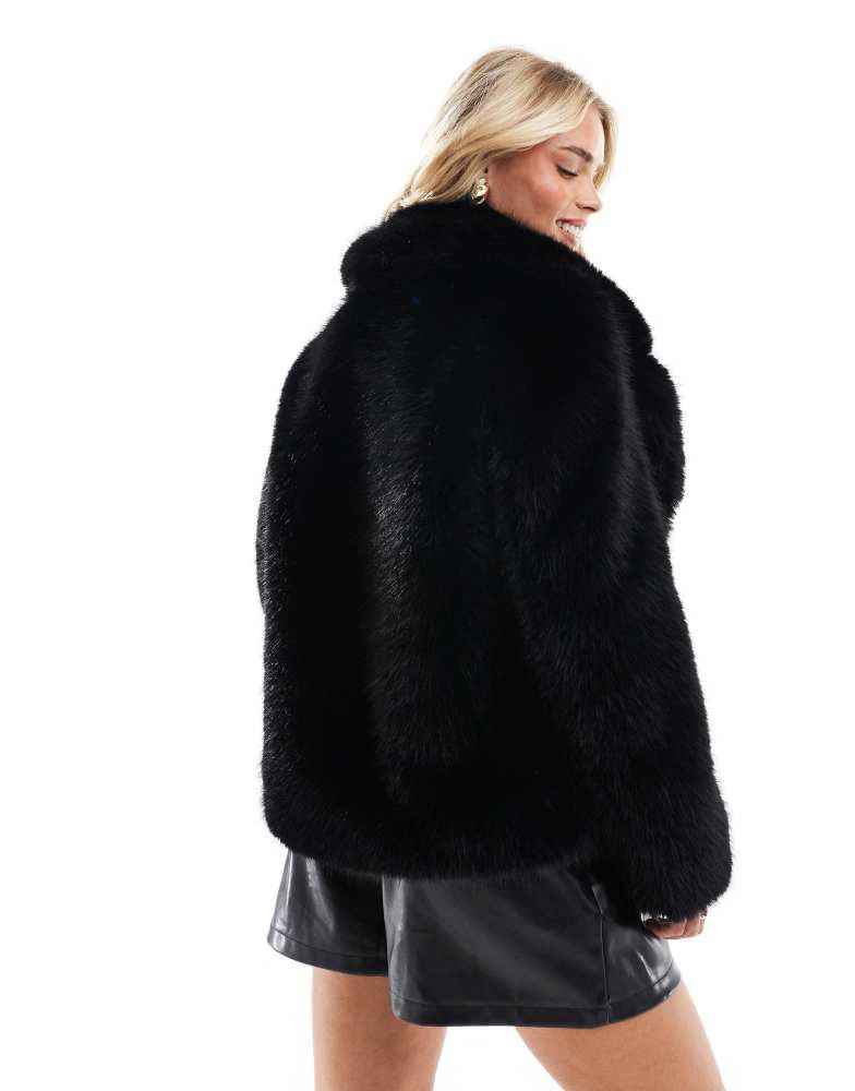 Forever New Petite Forever New Petite faux fur coat in black 4