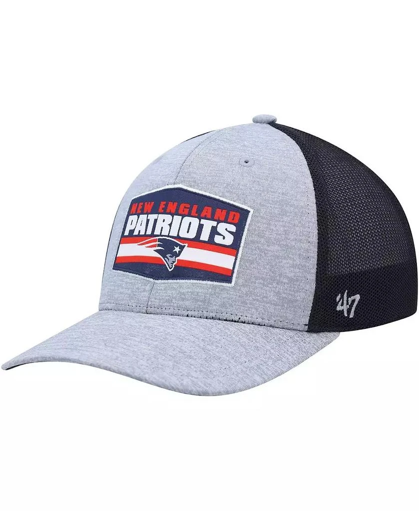 47 Brand Men's Heathered Gray, Navy New England Patriots Motivator Flex Hat 1